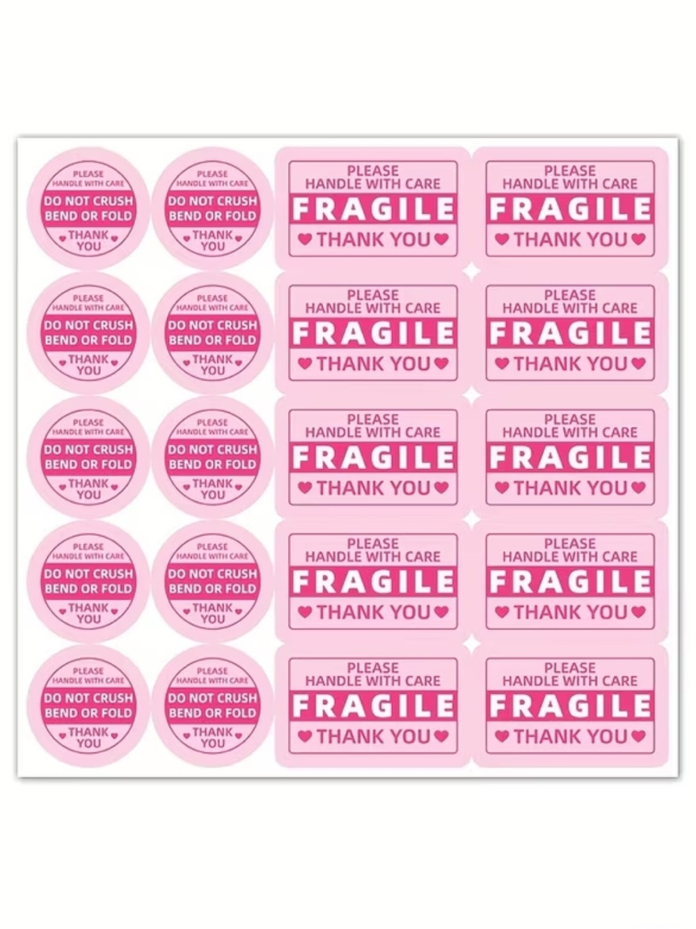 590pc Bundle: 25 Poly Mailers, 40 Fragile Stickers, 25 Cards & 500 Stickers - Picture 9 of 16